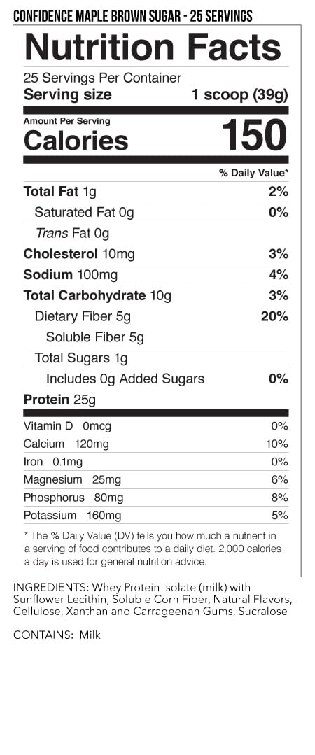 JBN - Just Be Natural Confidence Whey Protein Isolate Powder (Maple Brown Sugar, 25)