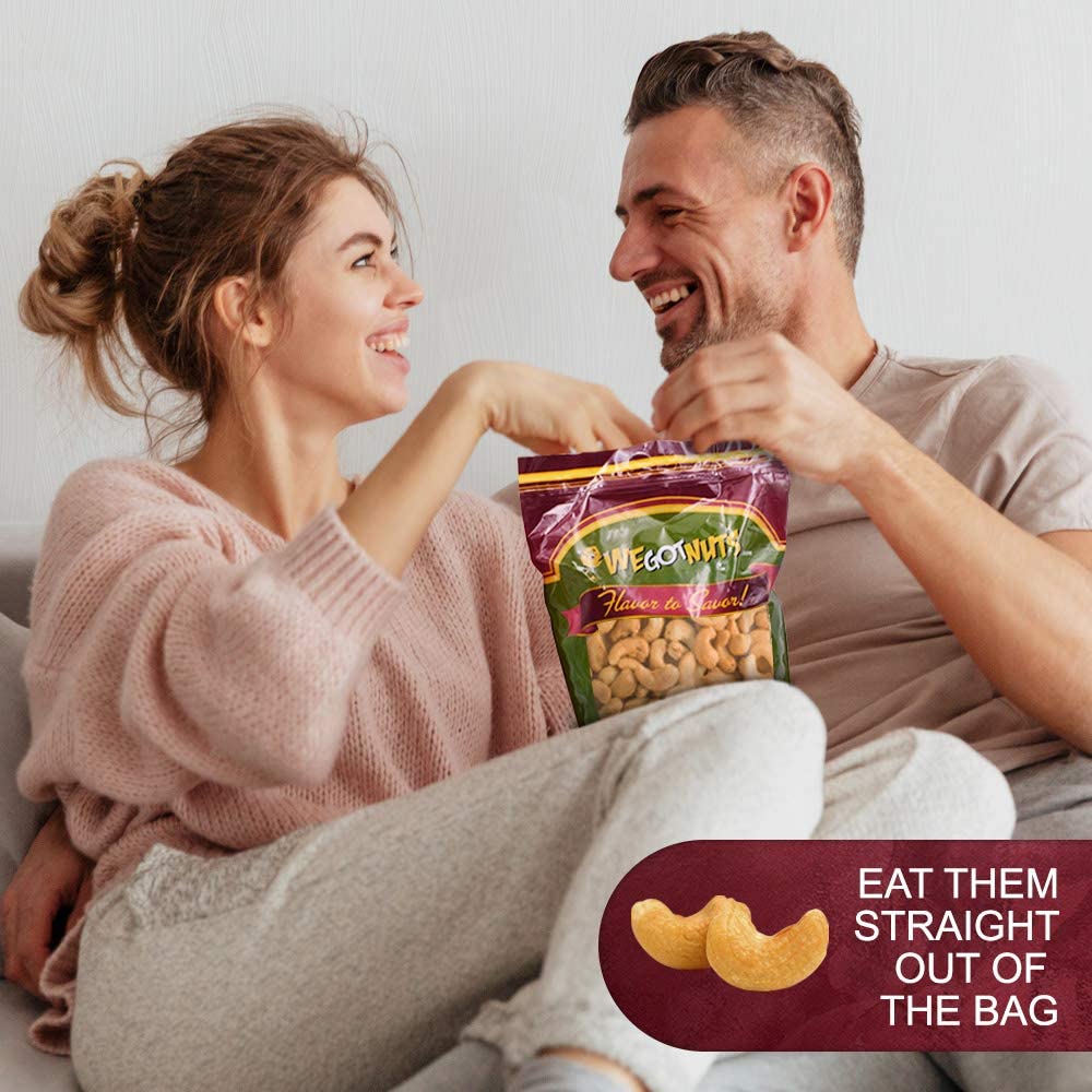 Roasted Salted Cashews Premium Quality Kosher Roasted Cashews By We Got Nuts Natural Healthy Rich Flavor Snack Gourmet Savory Flavor AirTight Resealable Bag Package 4 lbs
