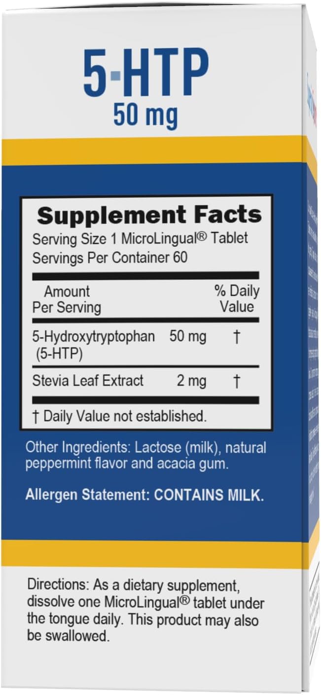 Superior Source 5-HTP 50 mg - Natural Supplement Aids Restful Sleep & Neurotransmitter Functions - Brain Health & Function Support - 5-Hydroxytryptophan Supplement - 60 Instant Dissolve Tablets