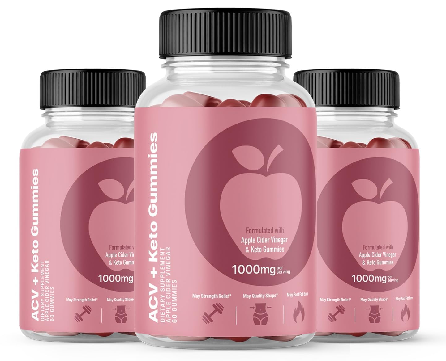 (3 Pack) Svelte ACV Gummies Advanced Formula, Svelte Gummies 1000mg, 180 Gummies