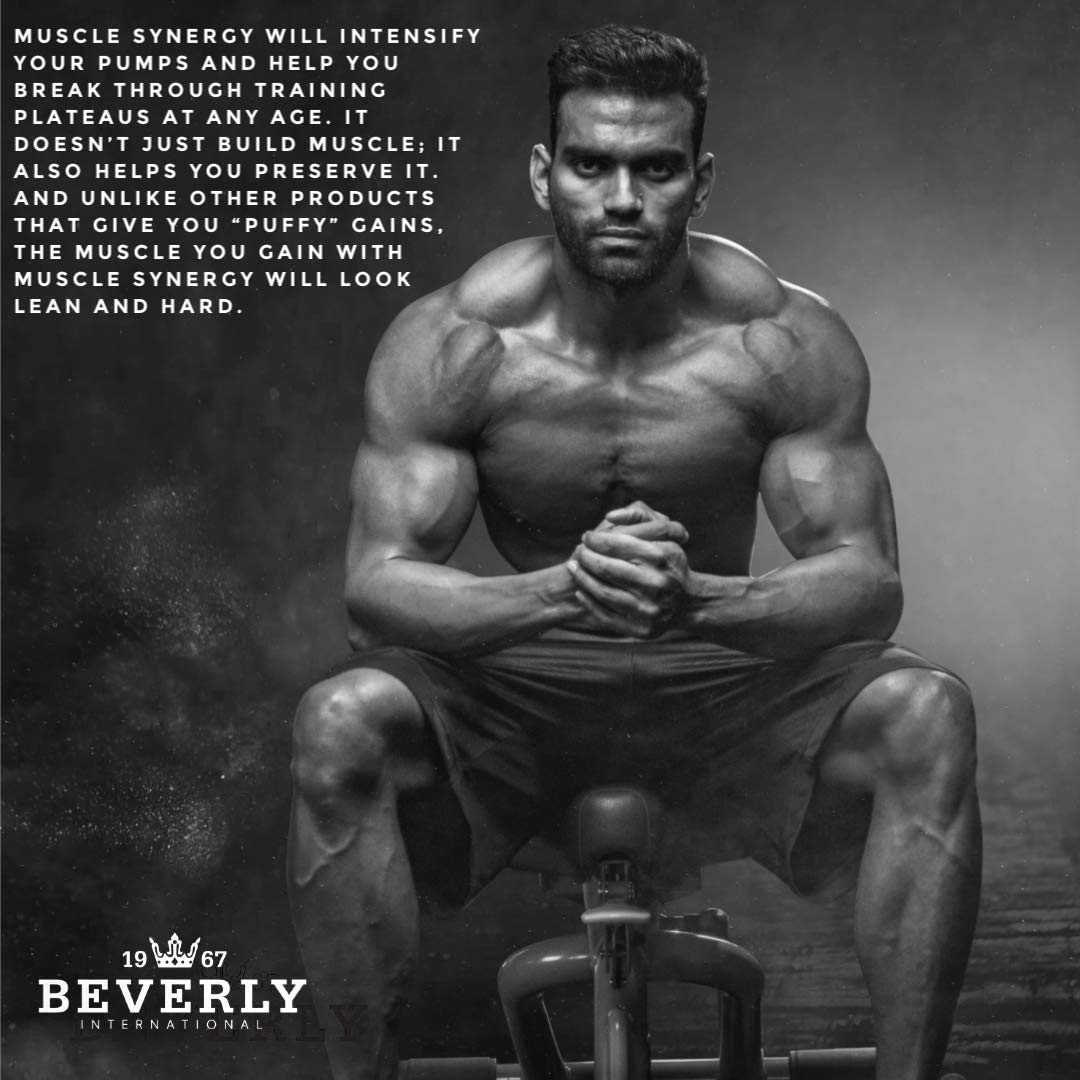 Beverly International Muscle Synergy 405g (Lemon Powder 14.3 oz) Dramatic Muscle Pump, Size & Strength Maximizing Drink Mix w/HMB. L-Arginine, L-Citrulline, Creatine Monohydrate, L-Ornithine