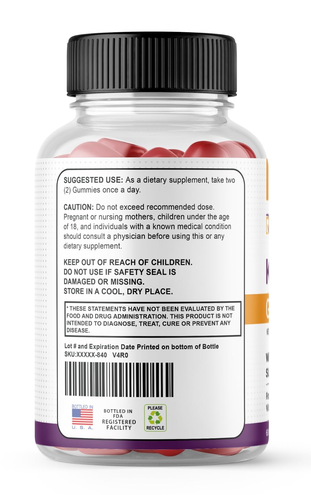 Zonata Rapid Ripped Keto ACV Gummies, Rapid Ripped Gummies, 60 Gummies