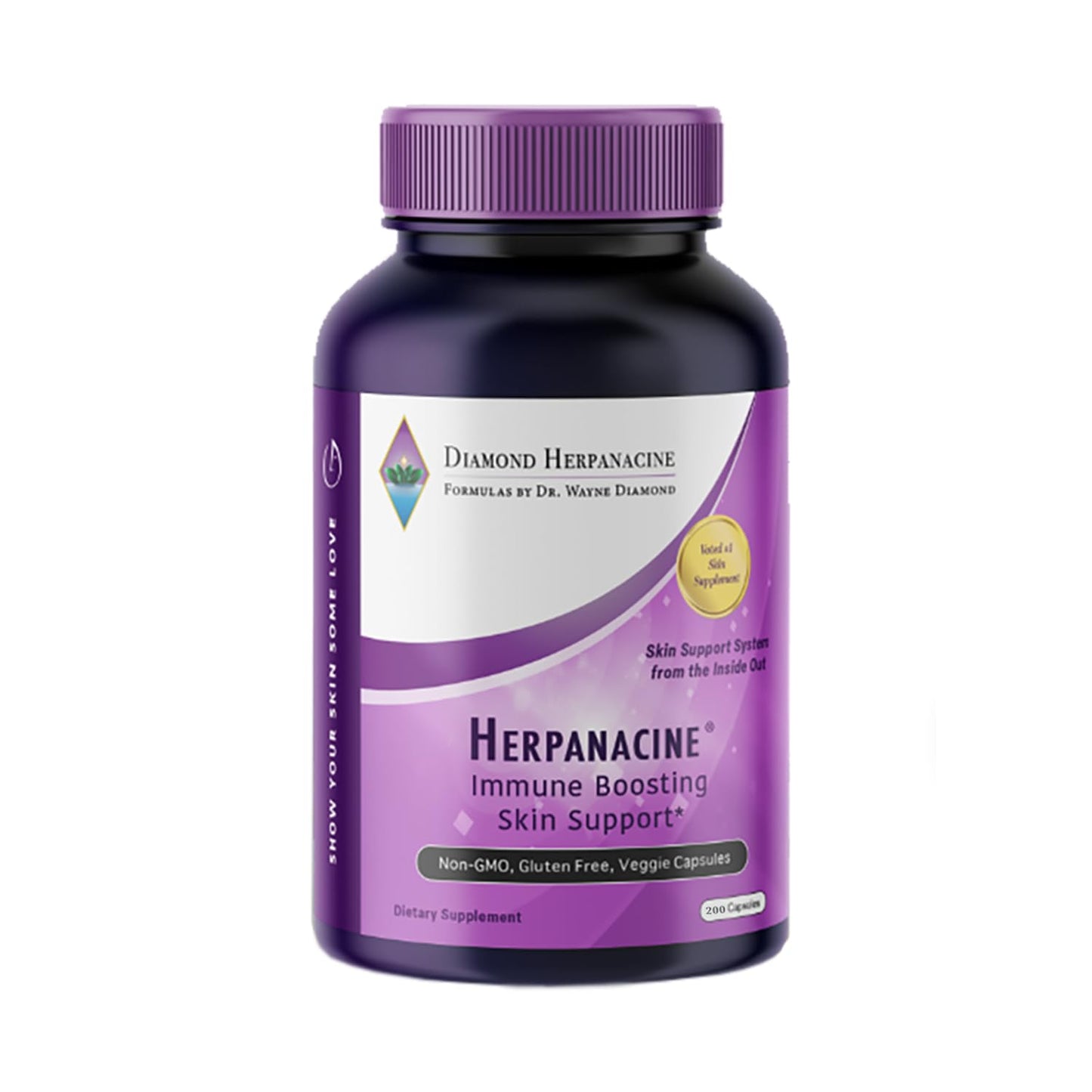 Diamond Herpanacine Natural Skin Care and Immune Support - Vitamins to Help Clear Skin - Complete Skin and Immune System Support from the Inside Out - Made with Natural Ingredients - (200 Count)