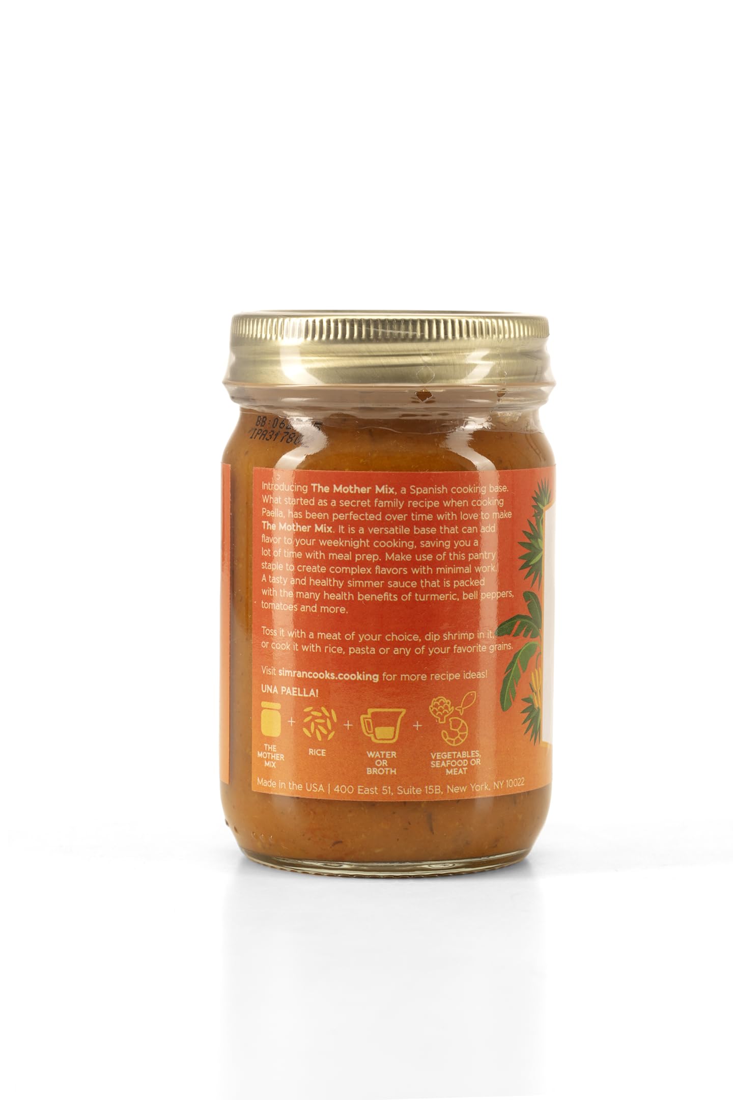 Simrancooks The Mother Mix Spanish Sofrito Cooking Base Ready to Eat Vegetable Base For Paella Recipe Base for Meat Vegetables Seafood Mix From Canary Islands Spain 12oz Made in USA