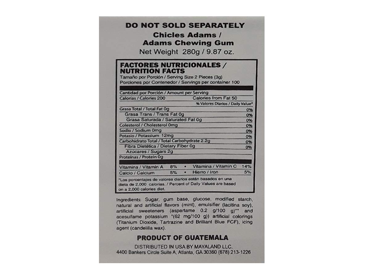 Adams Gum 100 x 2 units Chiclets Pack of 1