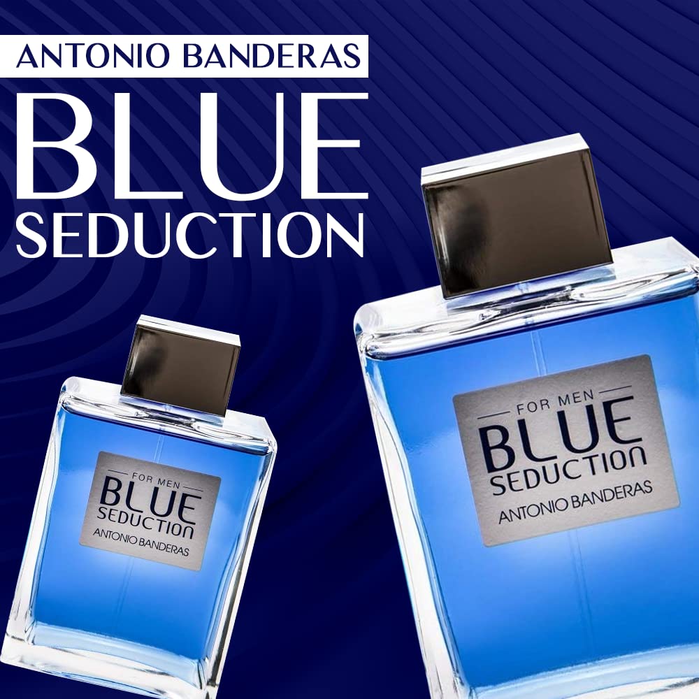 Antonio Banderas Blue Seduction Eau de Toilette Spray for Men, 6.8 Fluid Ounce