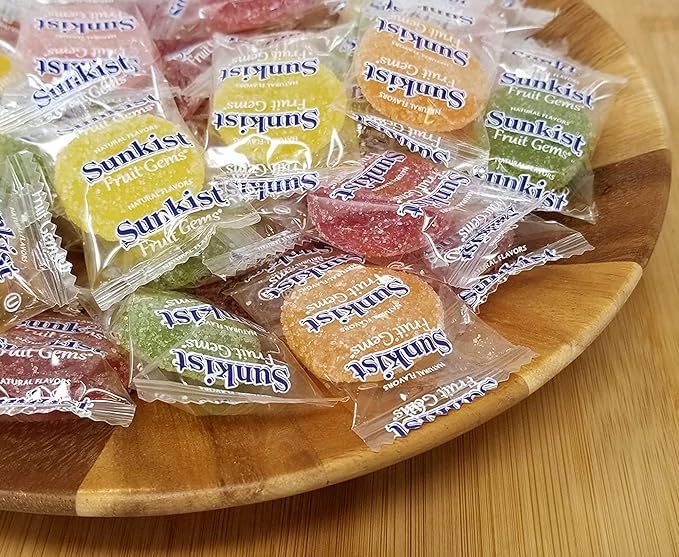Sunkist Fruit Gems 15Lbs Klub Bulk Snacks Individually Wrapped Assorted Flavors Soft Sugar DustedBulk Candy Made With Real Fruit Juices 24Oz