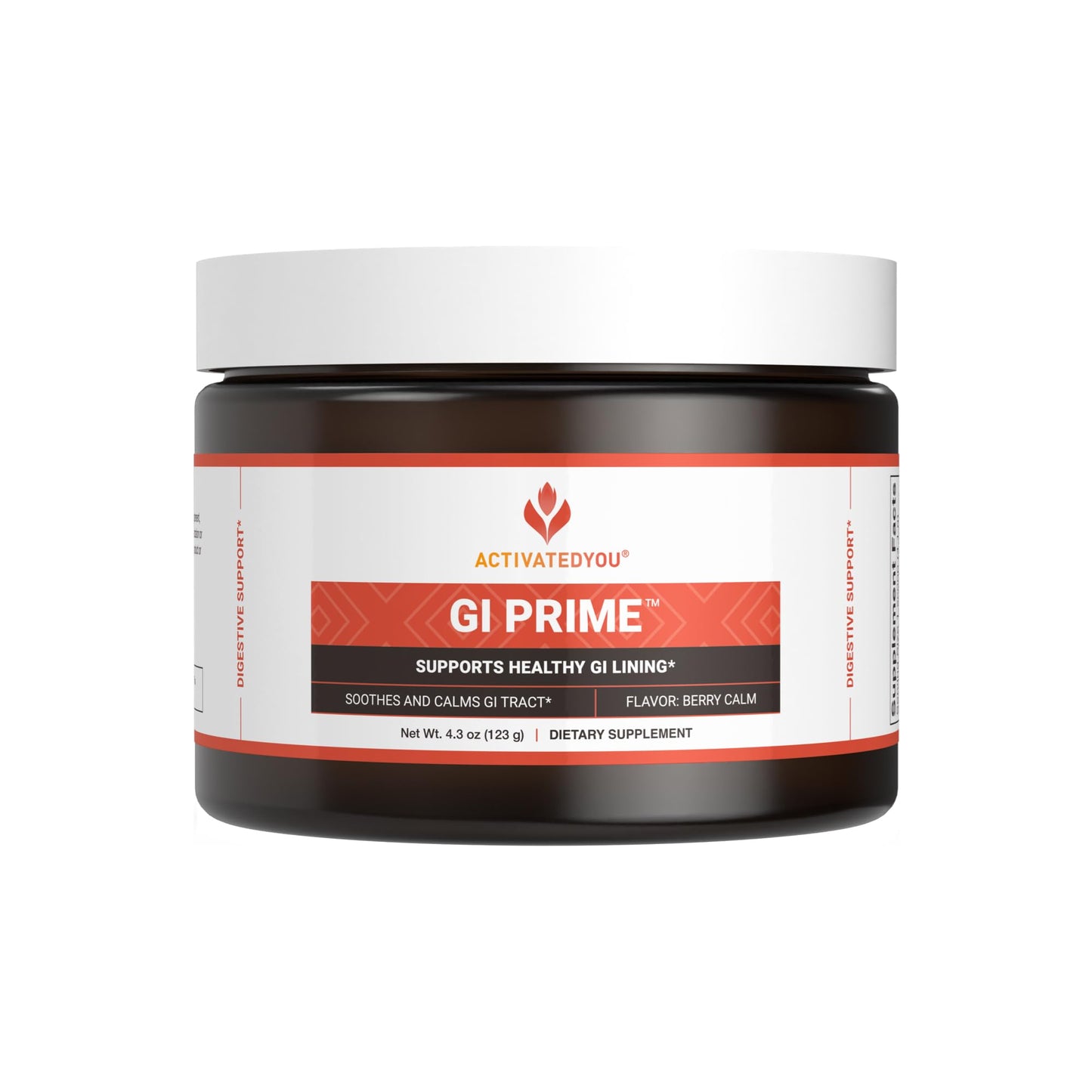 ACTIVATEDYOU GI Prime Digestive Health Drink to Support a Healthy GI Lining, Improve Digestive Comfort and Energy - Berry Calm Flavor (30 Servings)