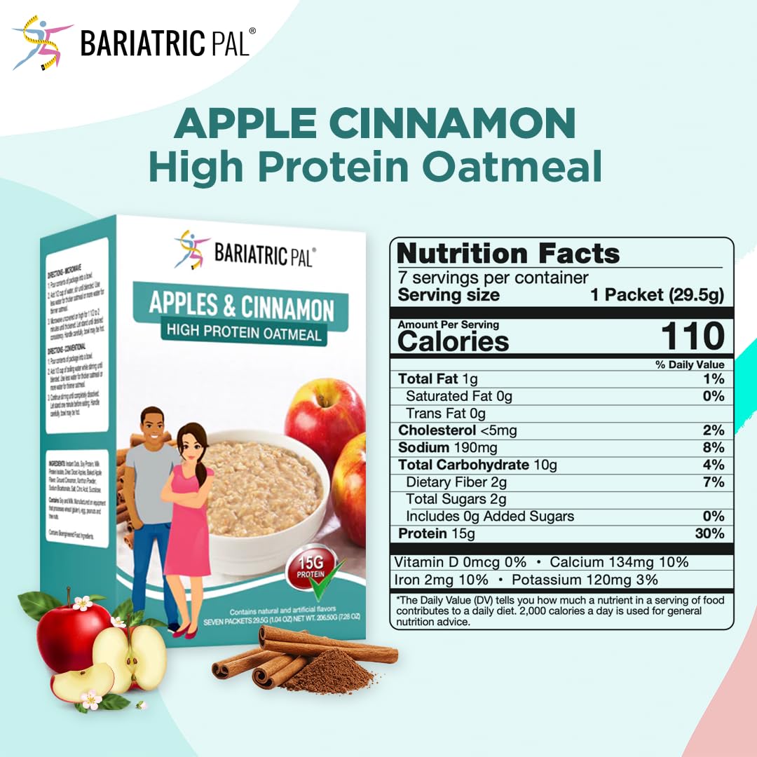 BariatricPal Hot Protein Breakfast Apple Cinnamon Oatmeal 1Pack