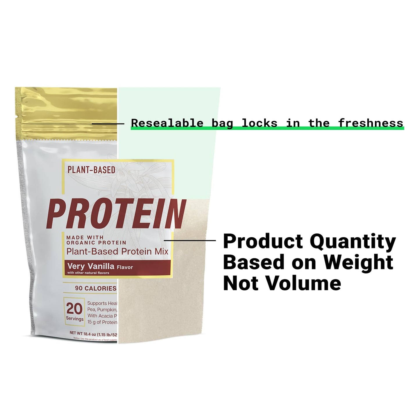 Essential Elements Pea Protein Powder - Very Vanilla | Low-carb Plant-Based Vegan Blend - Keto-Friendly and Gluten-Free | 20 Servings, 18oz