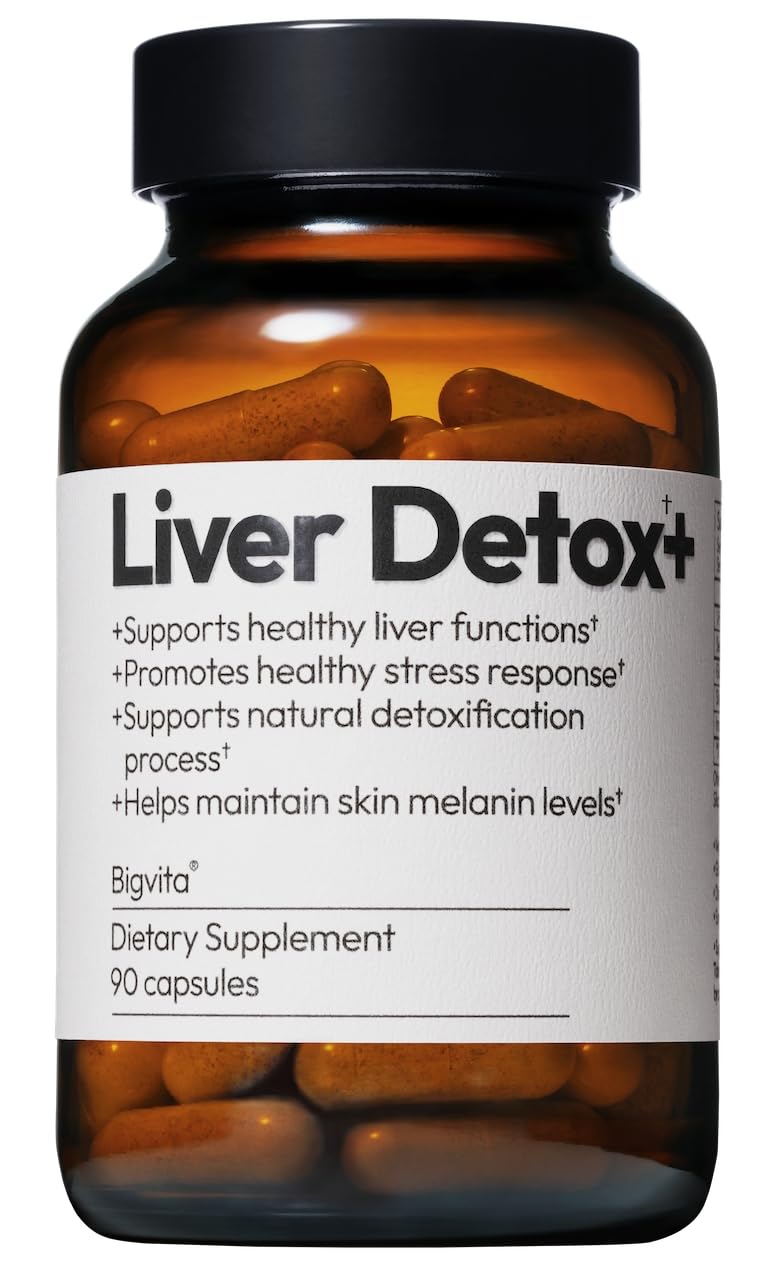 BigVita Liver Detox Vegan Gluten Free Liver Health Supplement Cleanse Detox & Repair Hangover Helper Contains Milk Thistle Glutathione Vitamin C Inositol and Selenium, 90 Capsules