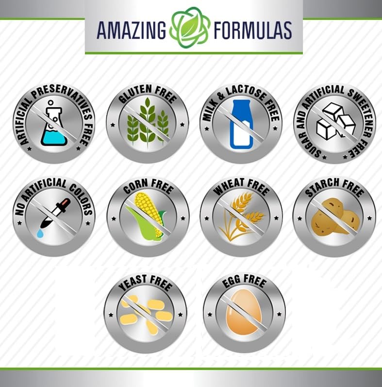 Amazing Formulas BCAA 2:1:1 1000 Mg Per Serving | Capsules | Branched Chain Amino Acids Supplement | Non-GMO | Gluten-Free | Made in USA (1 Pack, 500 Count)