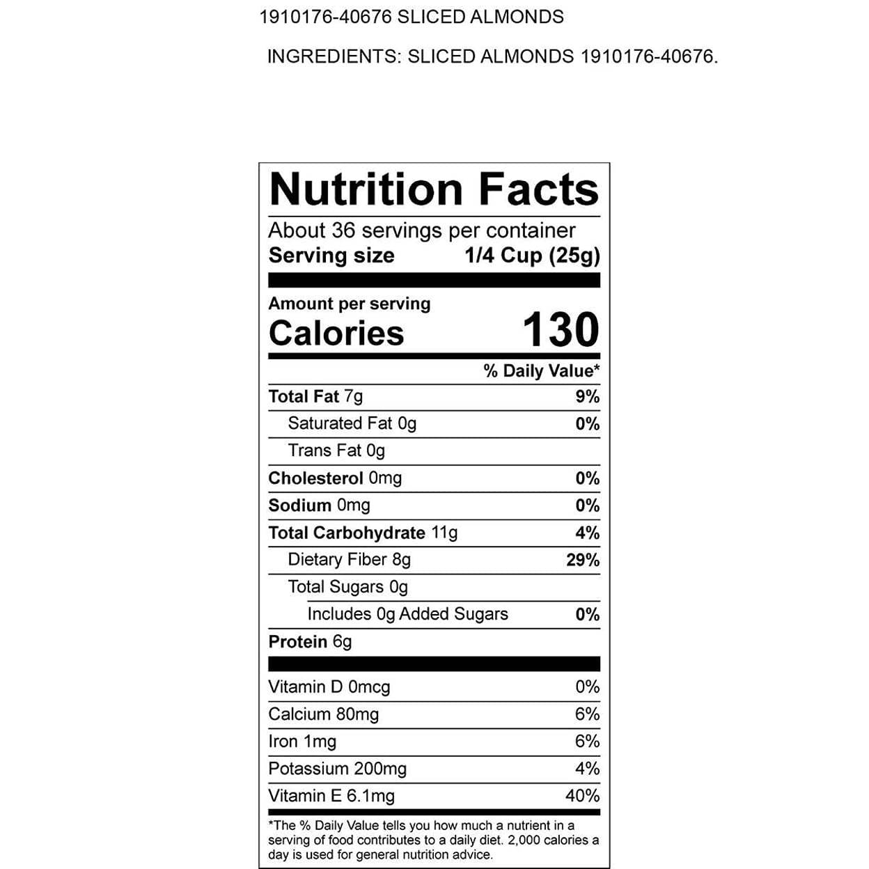 California Sliced Almonds 2 Pounds