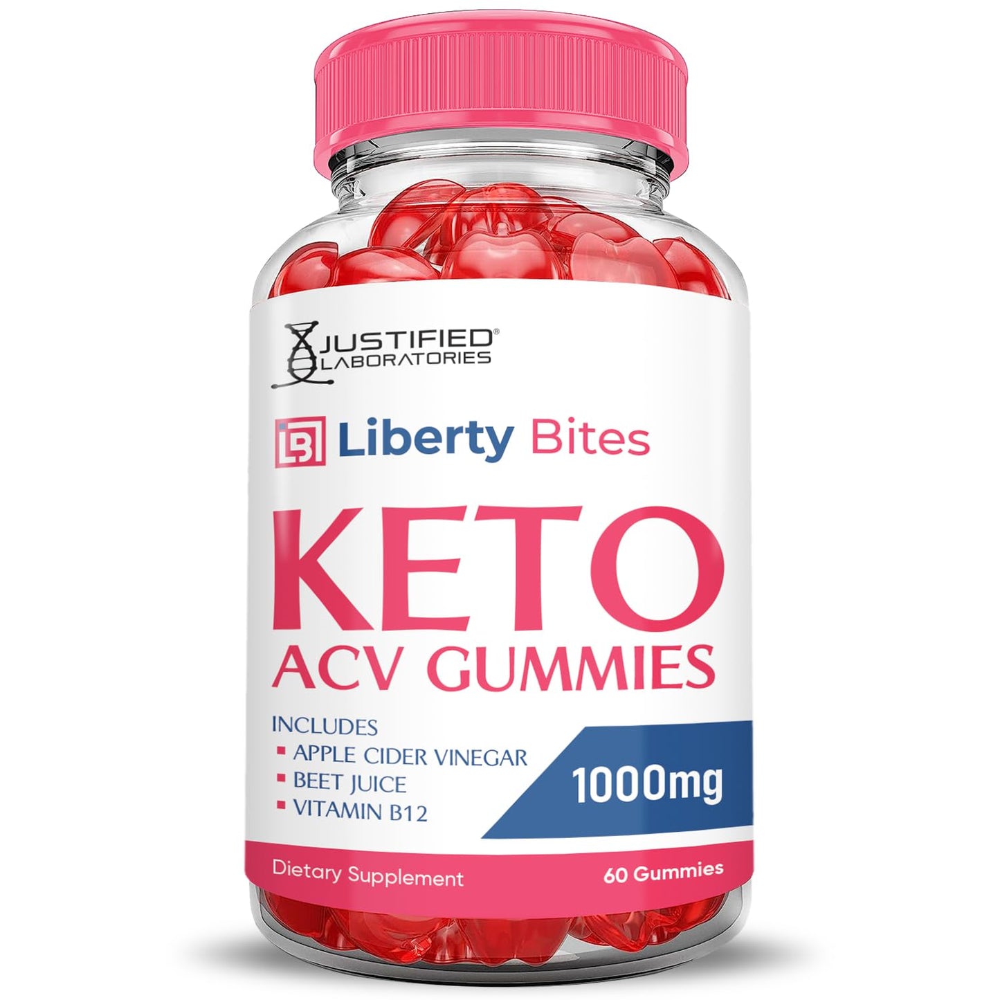 (5 Pack) Liberty Bites Keto ACV Gummies Advanced Formula 1000MG Libertybites Keto Gummies Apple Cider Vinegar Formulated with Pomegranate Beet Juice Powder B12 Vegan Non GMO 300 Gummys