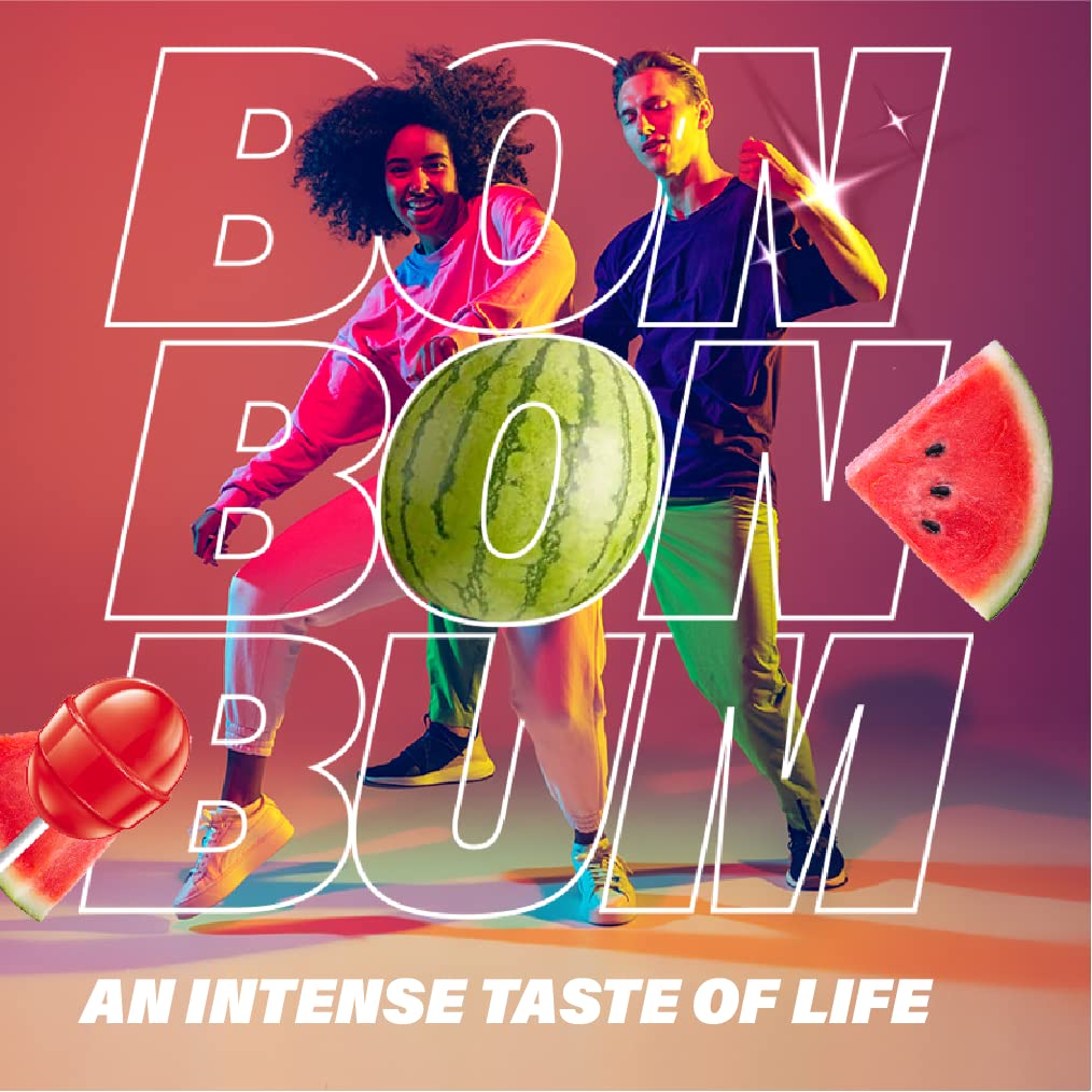 Colombina Bon Bon Bum Lollipops wBubble Gum Center Watermelon Flavor Individually Wrapped Ideal for Party Favors and Gifts 1 Pack 24 Count
