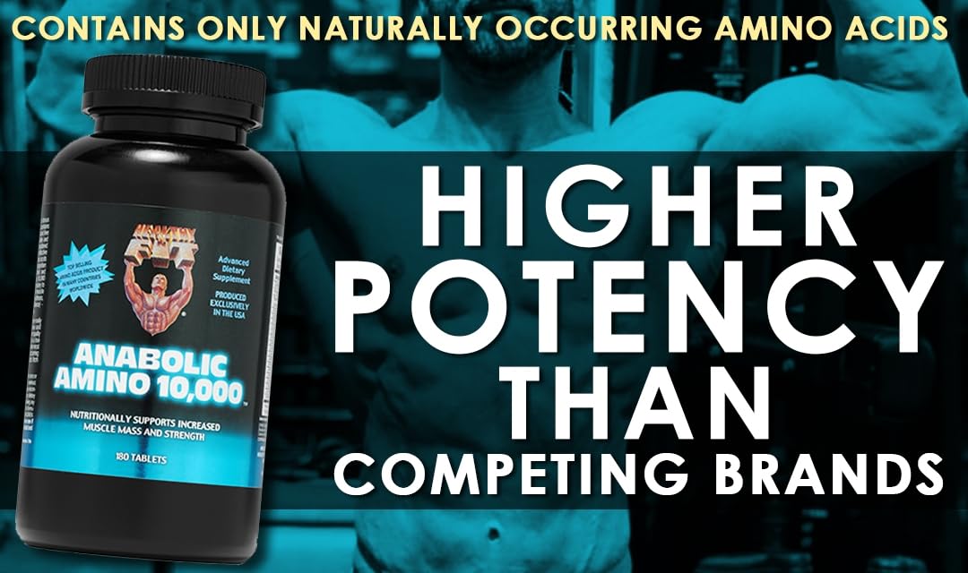 Healthy 'N Fit - Anabolic Amino 10,000 -Amino Acid Tablets (180)- Hydrolyzed Egg & Whey Source- FAST Absorbing