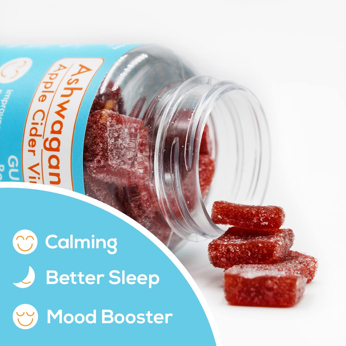Safer Products Ashwagandha Apple Cider Vinegar Gummies - Support Immune Health, Endurance, Mood, Stress, Sleep, Brain Health - Vegan, Non-GMO 60ct