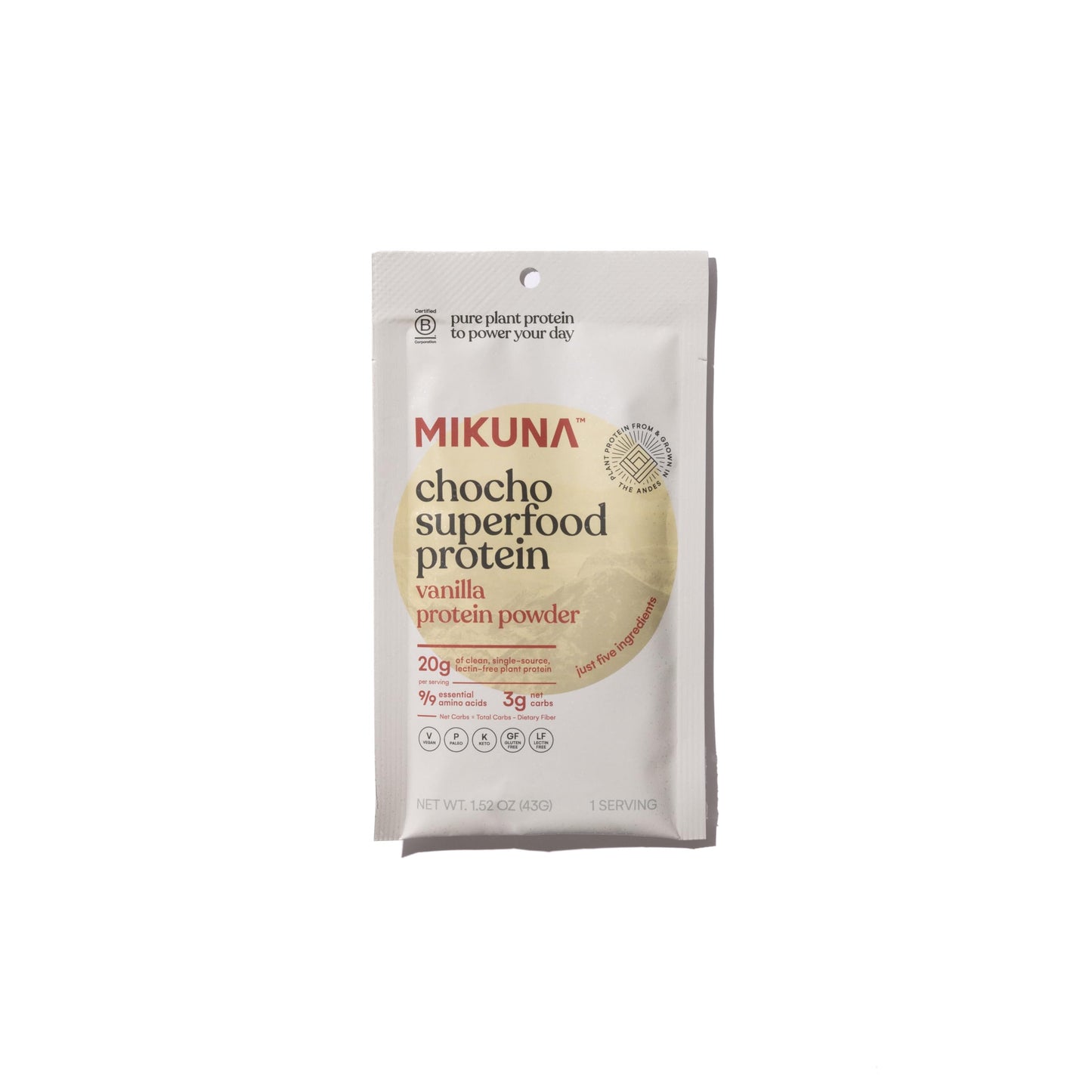 Mikuna Vegan Protein Powder (Vanilla, 8 Servings) - Plant Based Chocho Superfood Protein - Dairy Free Protein Powder Packed with Vitamins, Minerals & Fiber - Gluten, Keto & Lectin-Free