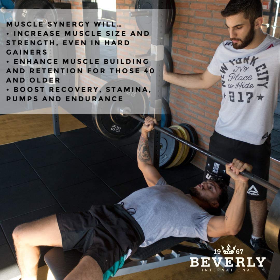 Beverly International Muscle Synergy 405g (Lemon Powder 14.3 oz) Dramatic Muscle Pump, Size & Strength Maximizing Drink Mix w/HMB. L-Arginine, L-Citrulline, Creatine Monohydrate, L-Ornithine