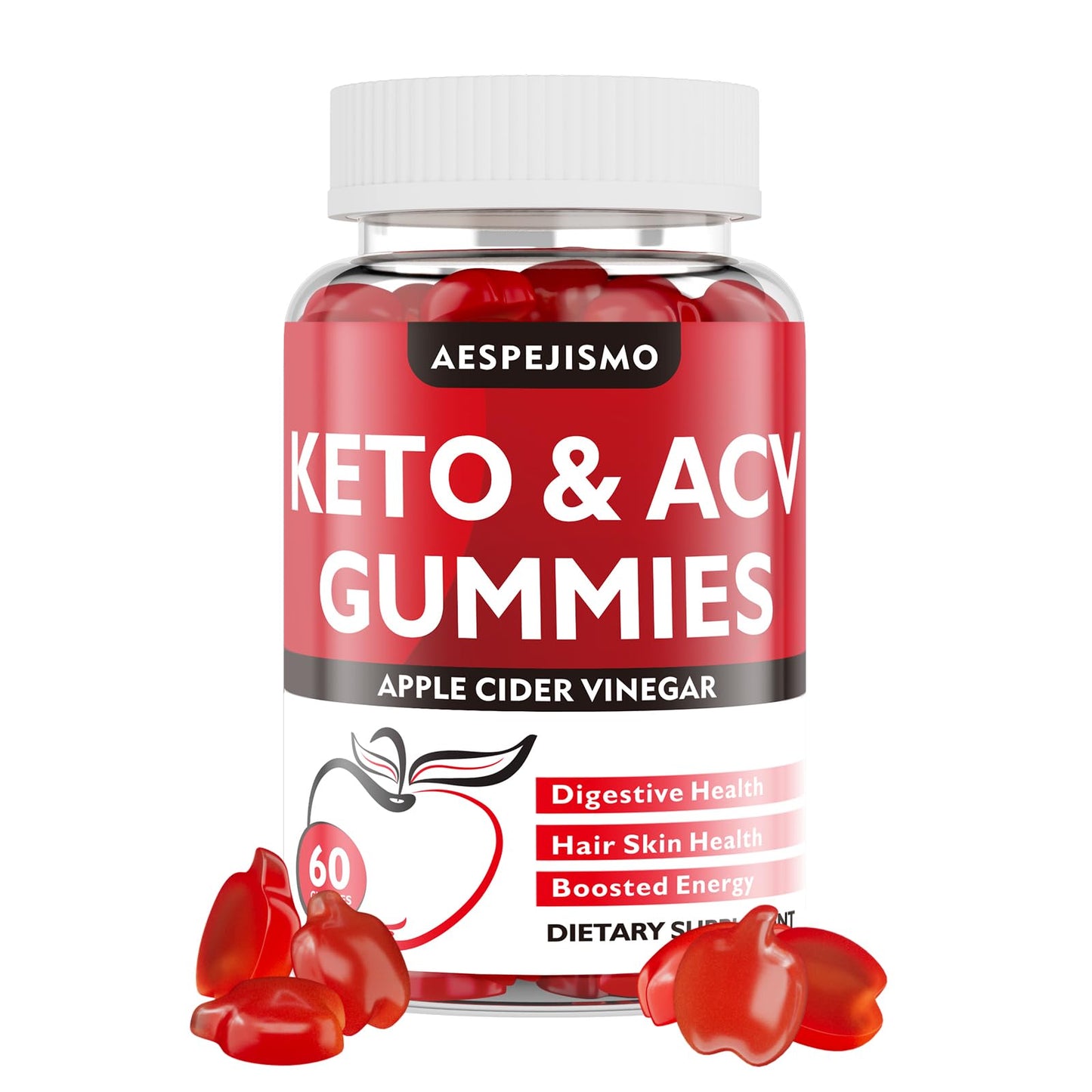 Chamex Keto ACV Gummies - Apple Cider Vinegar Gummies with B12 for Energy & Wellness, 1500mg, Supports Ketosis, for Women & Men, Vegan, Gluten-Free, 60 Gummies