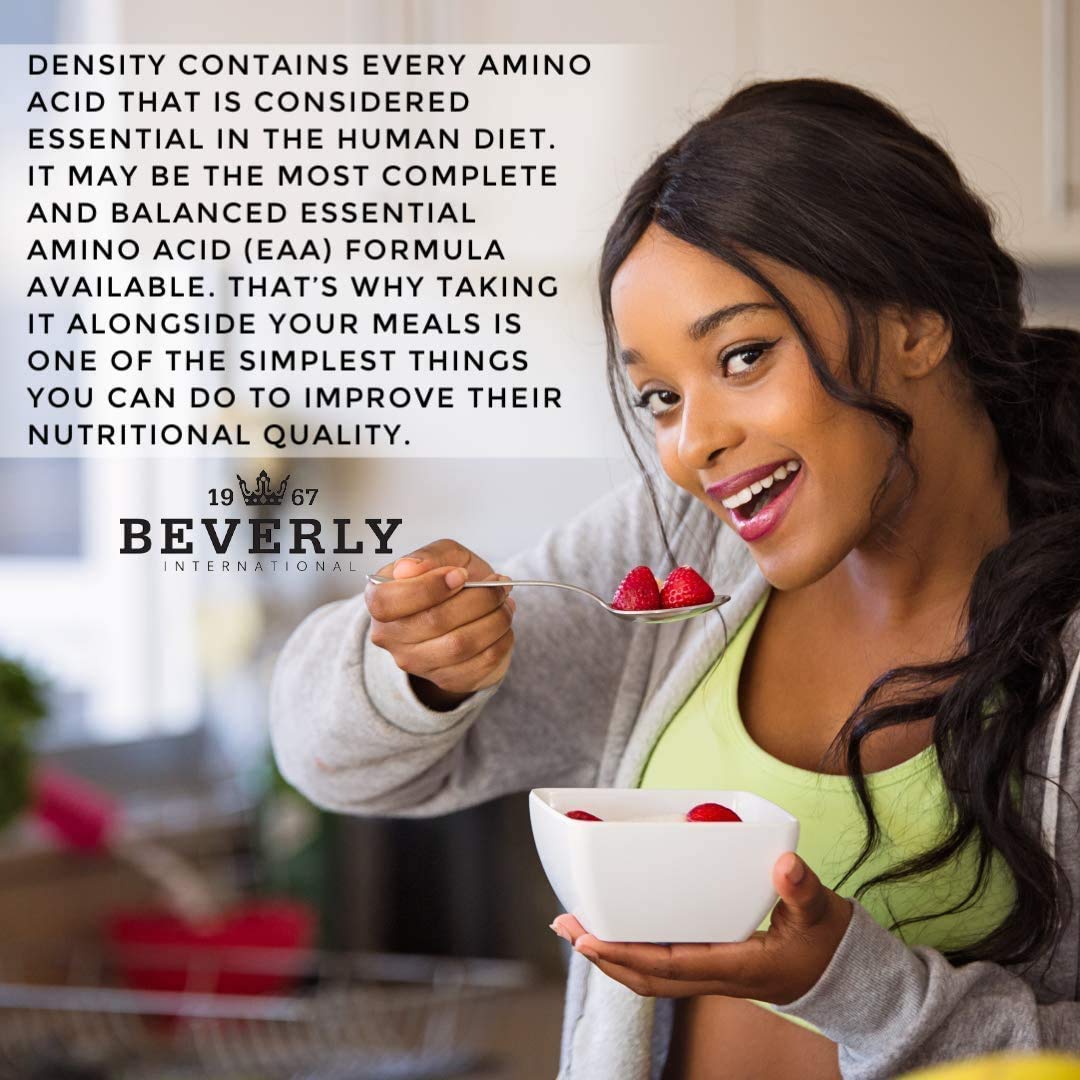 Beverly International Density, 150 Tablets. Essential Amino Acids (EAAs). Boost Your Body's EAAs and Build Muscle Easier with Density. Complete and Balanced Formula. Unlock Your Vegan Potential