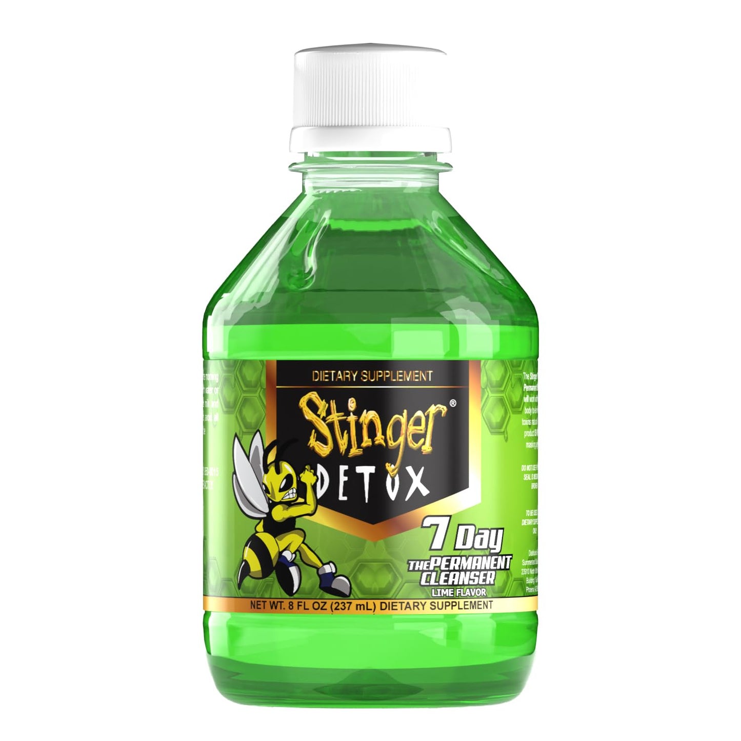 Stinger Detox 7-Day Permanent Drink - Lime Flavor - 8 FL OZ