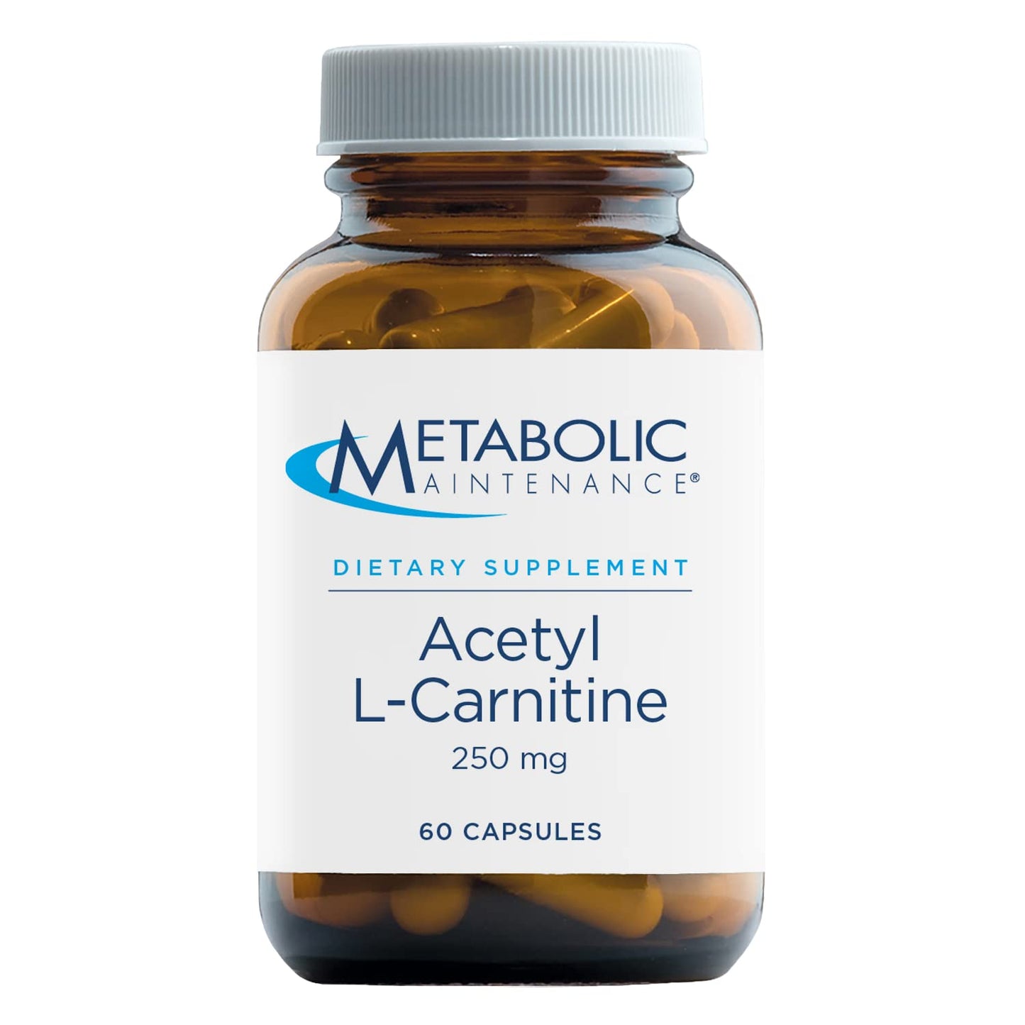 Metabolic Maintenance Acetyl L-Carnitine - Pure 250mg Amino Acid Supplement for Antioxidant, Cognitive, Memory + Mood Support - Helps Nourish Nerve Health in The Brain (60 Capsules)