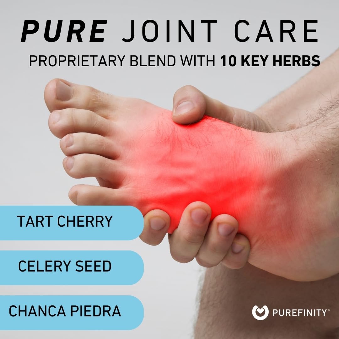PUREFINITY Uric Acid Flush & Cleanse Capsules - Daily Joint Support for Adults with Tart Cherry Extract, Turmeric, Celery Seed, Chanca Piedra, and Bromelain (30 Count)