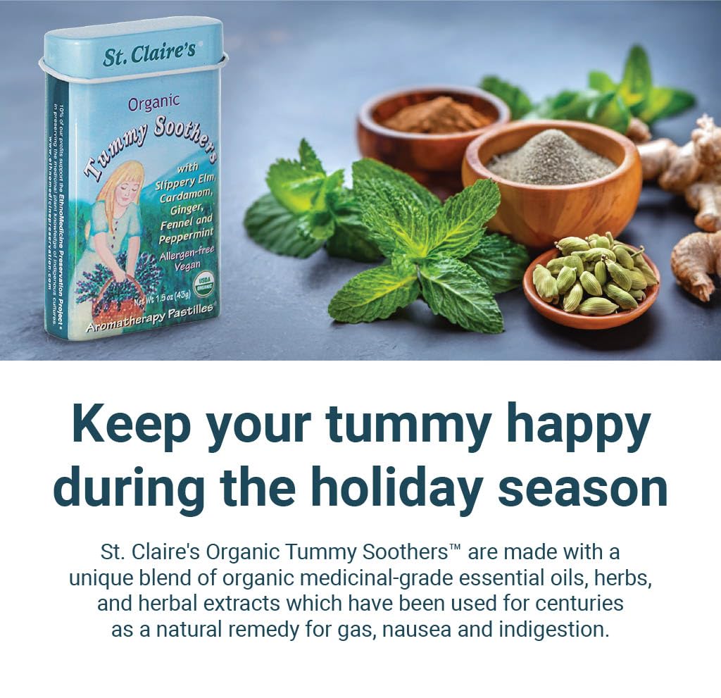 St Claires Organics Tummy Soothers 15 Ounce Tin Bundle of 3 GlutenFree Vegan GMOFree Plantbased AllergenFree Made in The USA in a Dedicated AllergenFree Facility