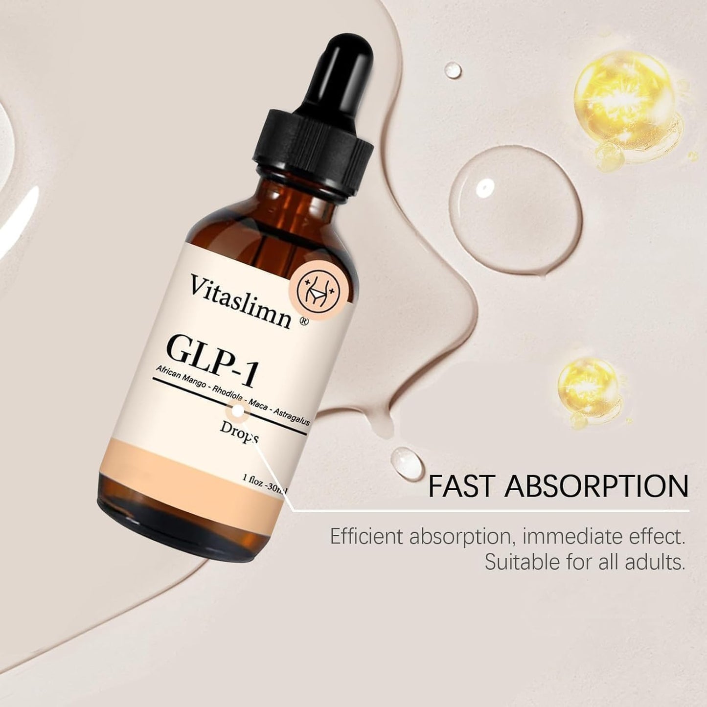 GLP-1 Supplement Drops for Weight & Appetite, Suitable for Men and Women 30ml (1 PCS)