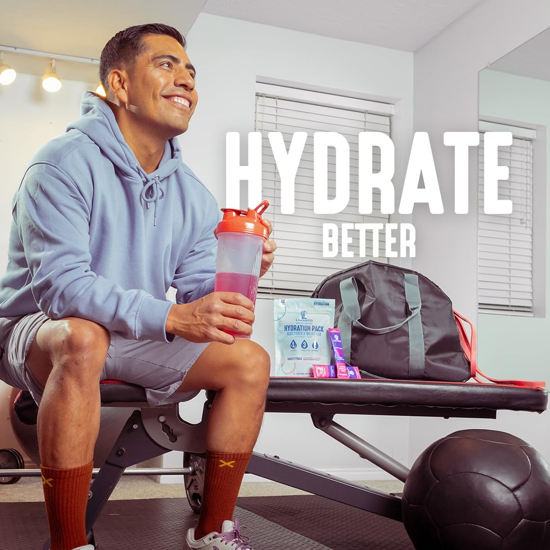 Lakanto Hydration Pack Electrolyte Drink Mix - On The Go Hydration, Replenisher, Sports Nutrition Drink Packets, Performance, Recovery - Variety Pack 12 Sticks (Pack of 1)