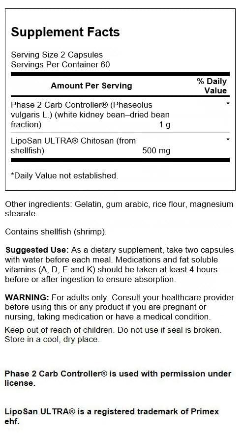 Swanson Diet Duo with White Kidney Bean 120 Capsules