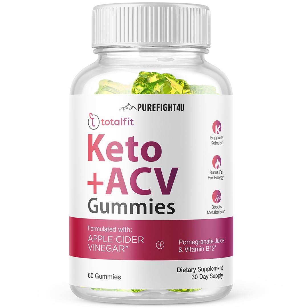 PureFight4U TotalFit Keto +ACV Gummies | Weight Loss Management, ACV Support, Pomegranate Juice & Vitamin B12 | Dietary Supplement 60 Gummies