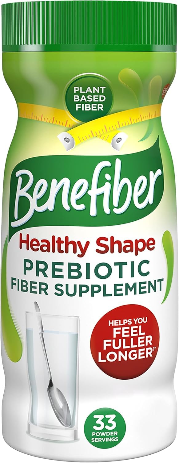 Benefiber Healthy Shape Prebiotic Fiber Supplement Powder for Digestive Health, Daily Fiber Powder - 33 Servings (8.7 Ounces) Pack of 3