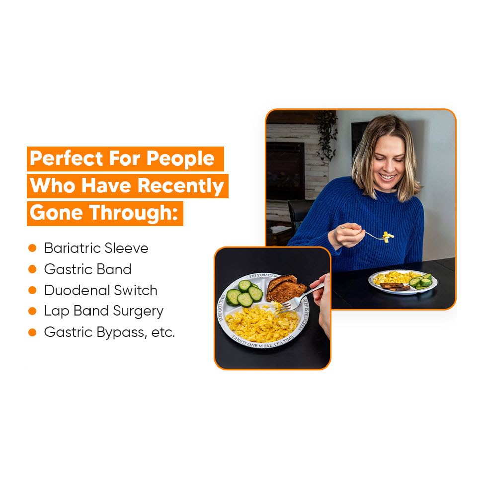 Bariatric Portion Control Plates for Weight Loss - Perfect for Bariatric Surgery Patients, Portion Control Containers for Easy Weight Management and Healthy Eating Habits - 2 Pack
