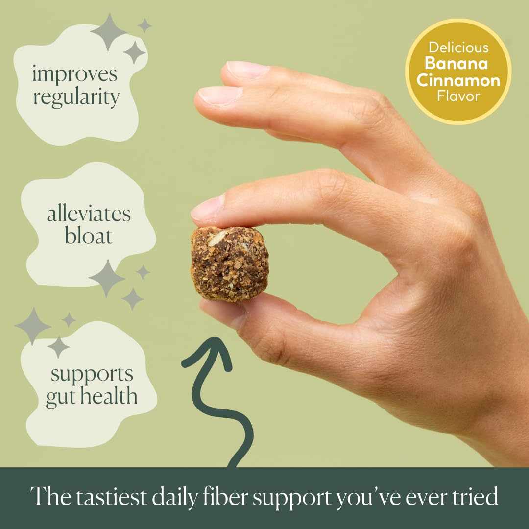 Fiome Fiber Supplement - 5g Daily Fiber Bite - Supports Regularity, Digestion and Gut Health - All Natural Ingredients, Banana Cinnamon Flavor, 30 Servings