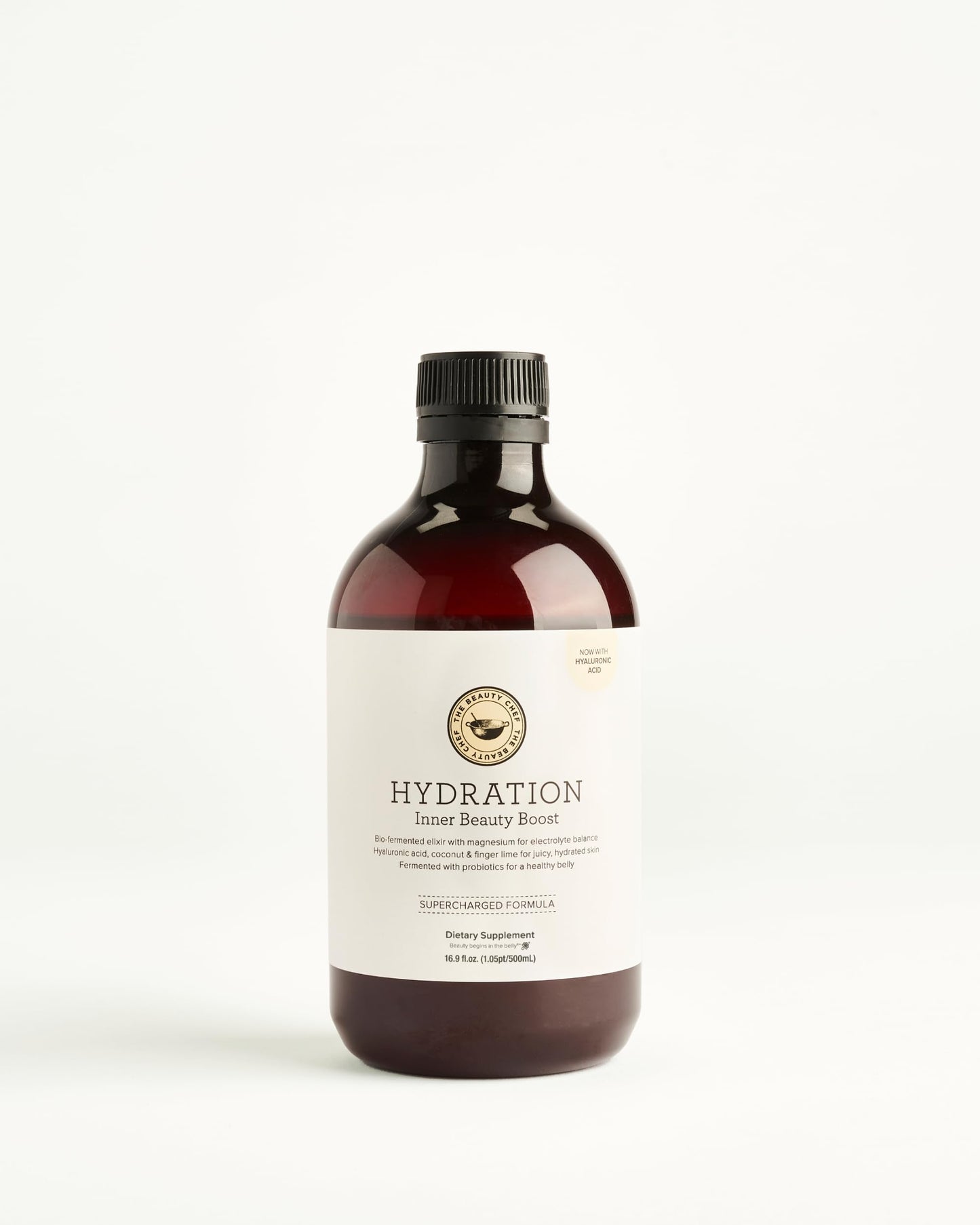 The Beauty Chef Hydration Inner Beauty Boost - Bio-Fermented Liquid to Support Hydration, Electrolyte Balance, & Skin Moisture Levels, Fermented Hyaluronic Acid, 16.9 fl. oz / 500mL