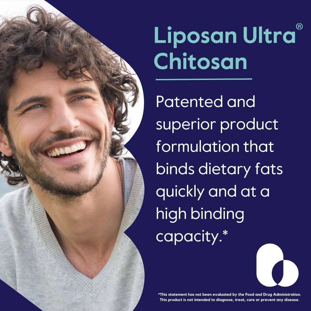 BESTVITE Liposan Ultra Chitosan 500mg (480 Capsules) (240 x 2) - Patented Faster Acting Than Regular Chitosan - No Stearates - No Fillers