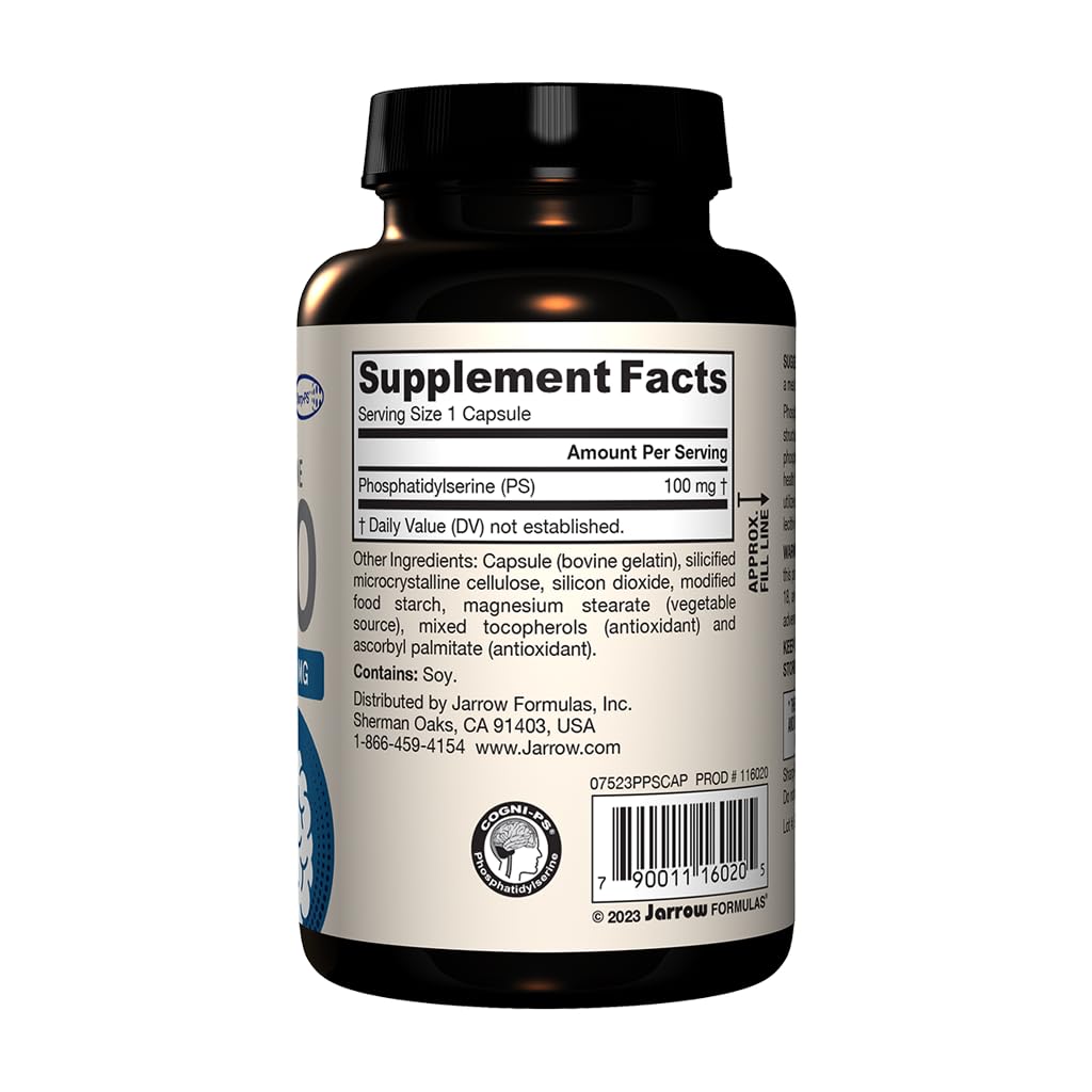 Jarrow Formulas PS-100 Phosphatidylserine - 100 mg - 120 Capsules
