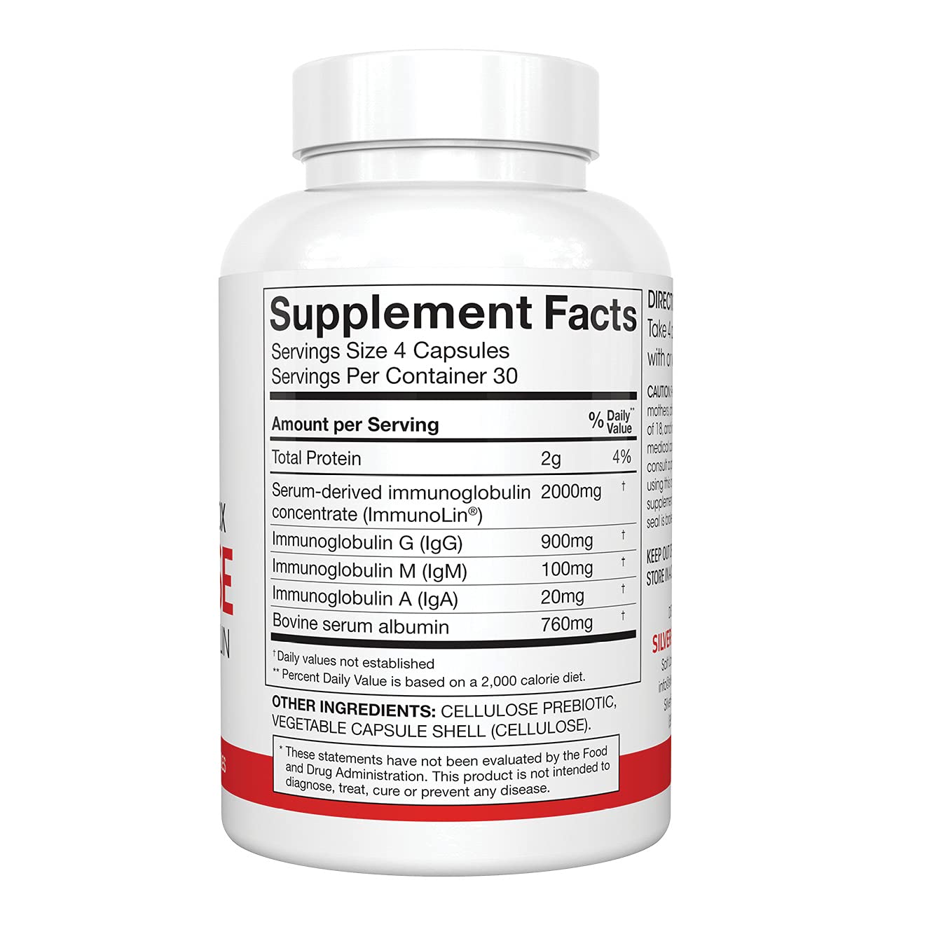 Silver Fern Cleanse - Daily Gut - 1 Bottle - 120 Capsules - 30 Day Supply - Immunoglobulin G, A & M -(IgG, IGA, IgM) - Postbiotic