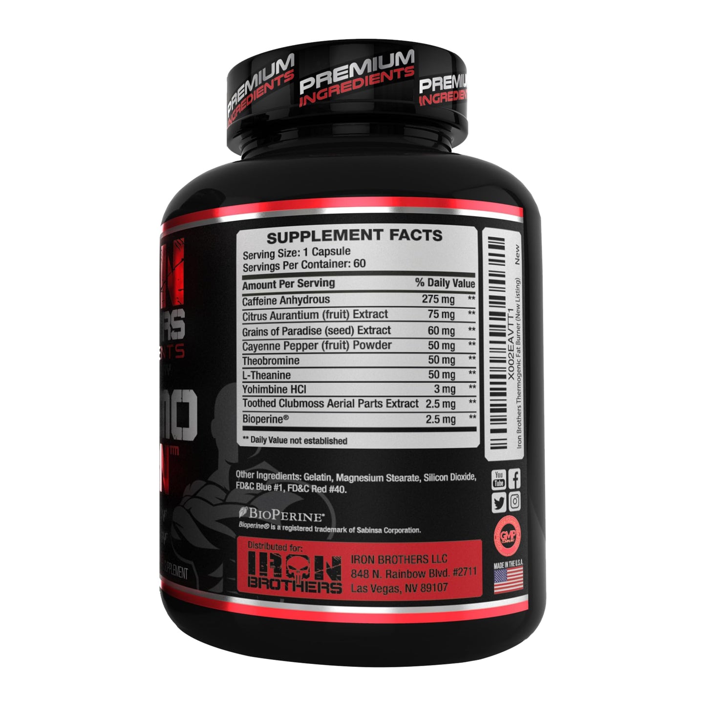 Iron Brothers Supplements Fat Burner - Hardcore Weight Loss Pills for Women & Men | Appetite Suppressant, Thermogenic Belly Fat Burner, Metabolism Booster | Weight Loss Supplement for Rapid Results