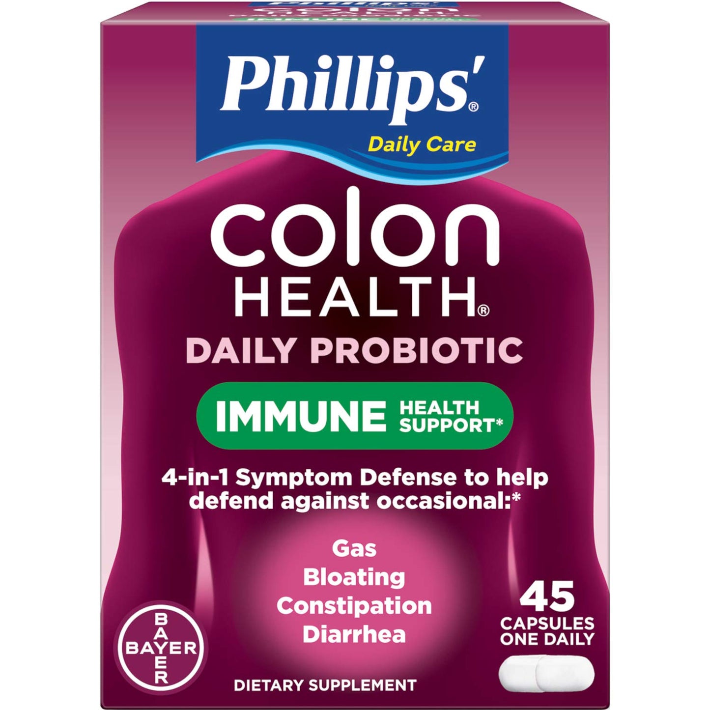 Bayer Bayer Phillips' Colon Health Capsules, 45 caps (Pack of 3)