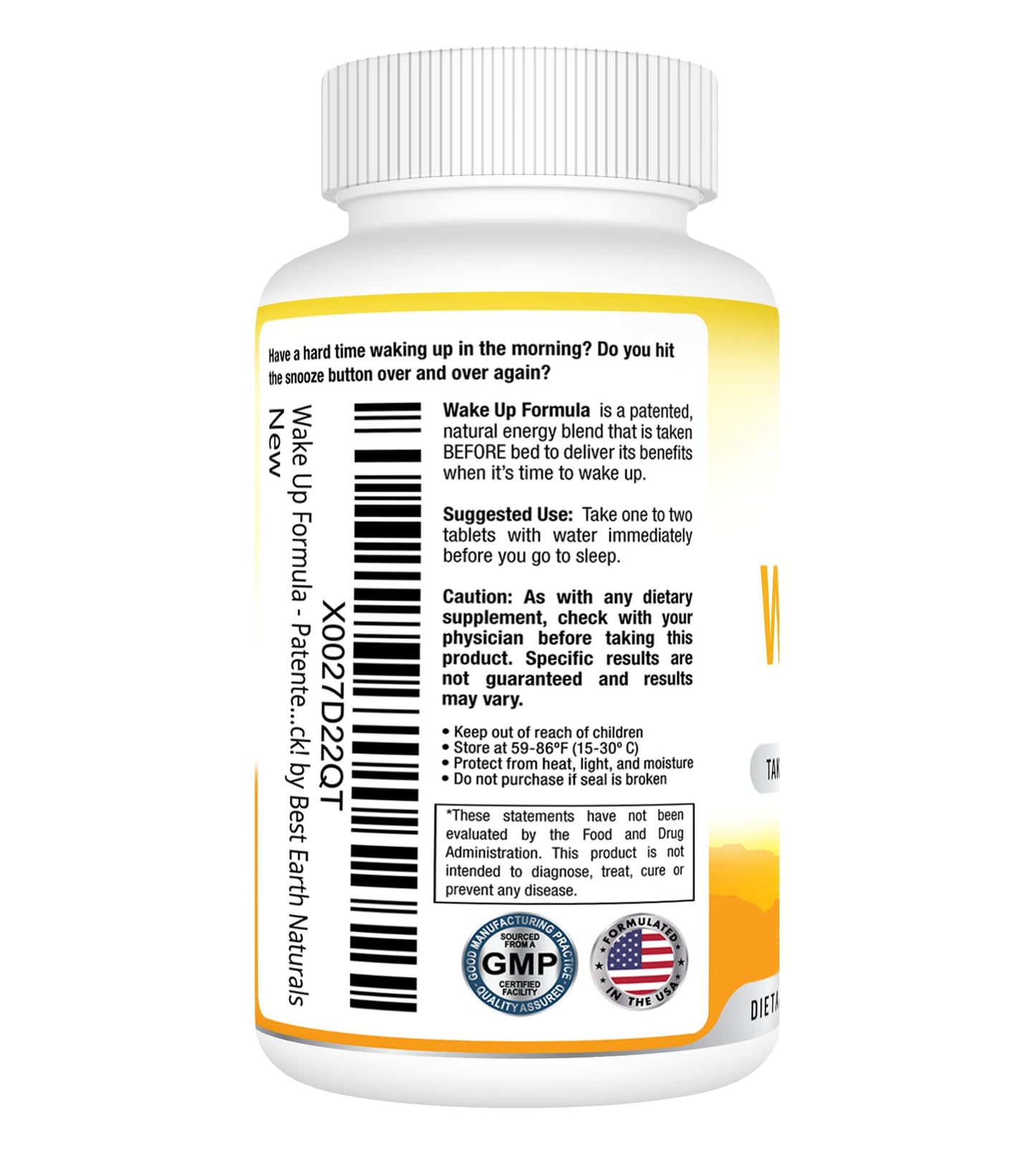 Best Earth Naturals Wake Up Formula, Supplement Delayed Time Release Energy 40 Count