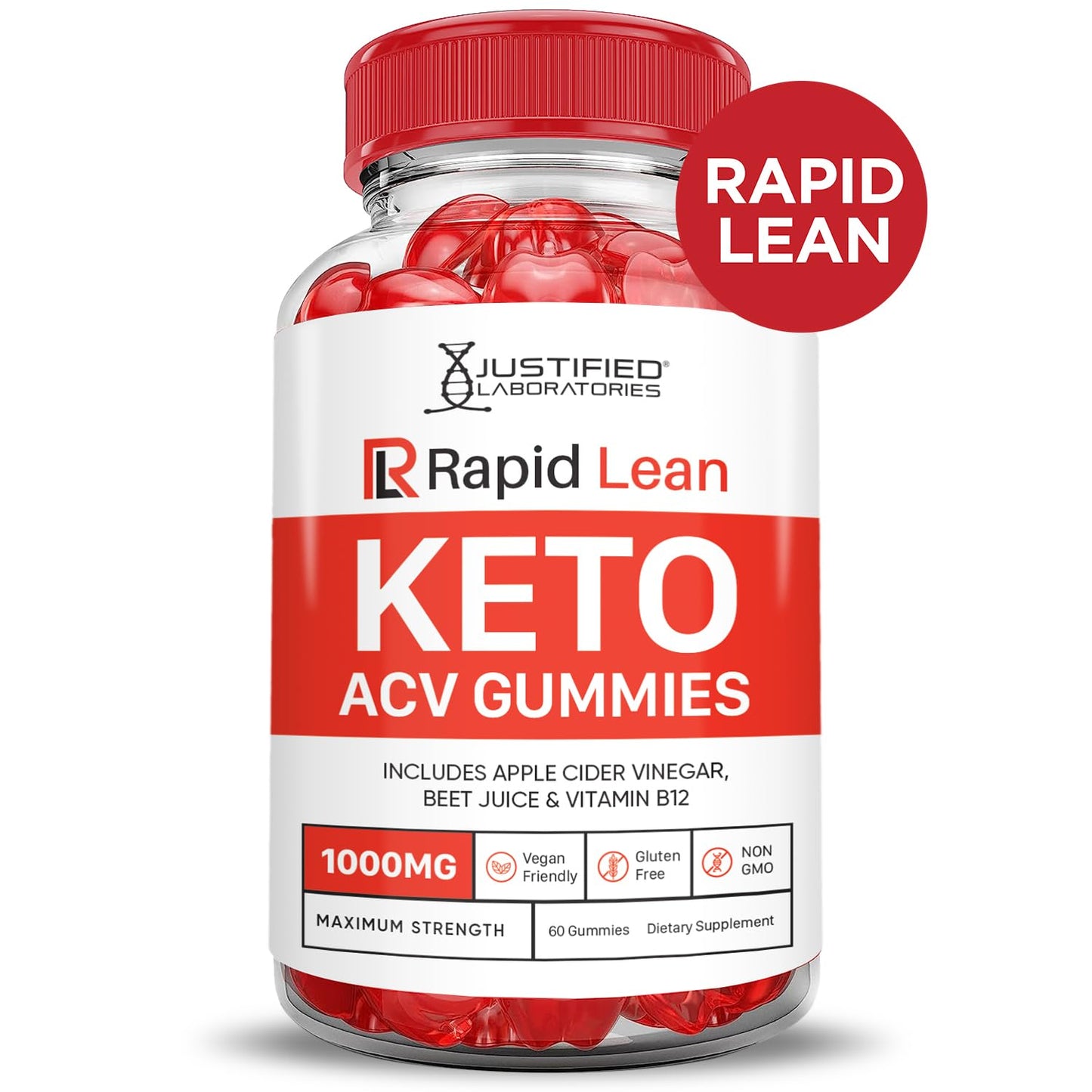 (3 Pack) Rapid Lean Keto ACV Gummies Advanced Formula 1000MG Rapid Lean Keto Gummies Apple Cider Vinegar Formulated with Pomegranate Beet Juice Powder B12 Vegan Non GMO 180 Gummys