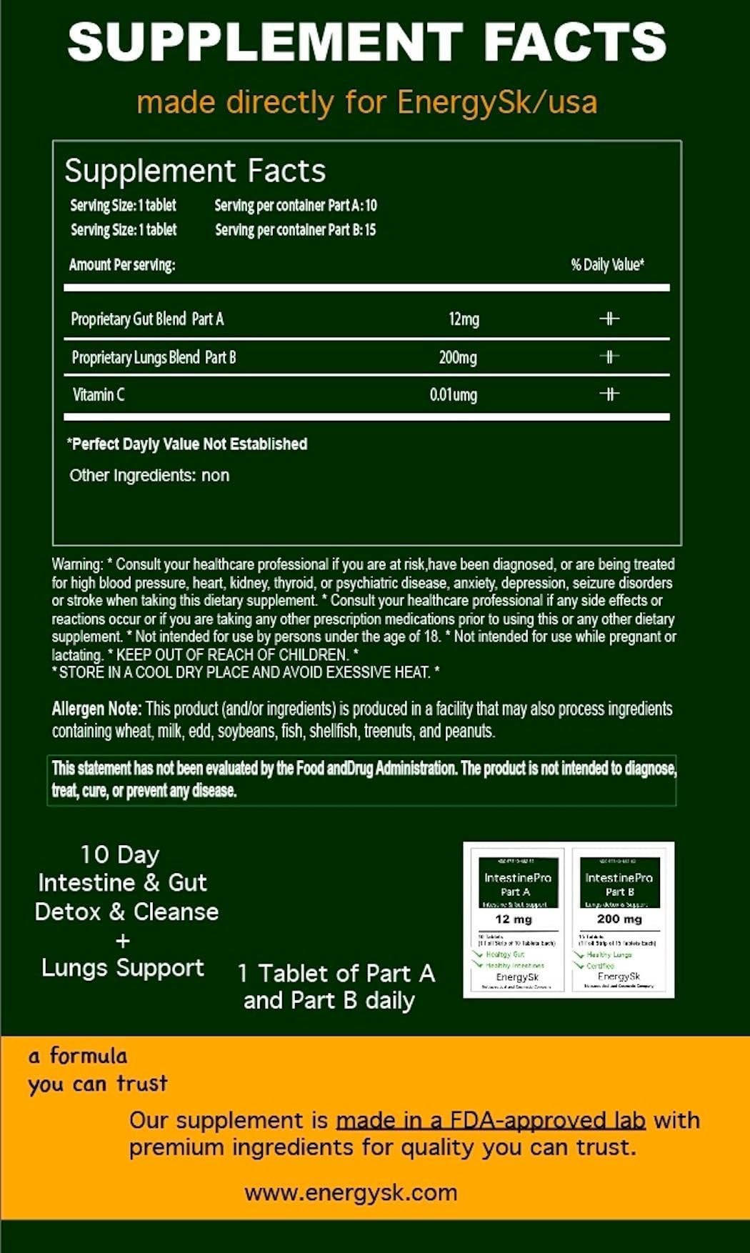 Healthy Body Cleanse & Immune System Support, Digestive and Gut Health Detox and Cleanse, Amazing Formulas- Wormwood -25 Tablets