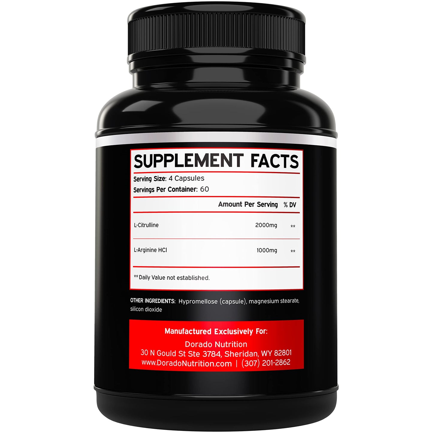 L Arginine L Citrulline Supplement 3000mg (240 Capsules) Nitric Oxide Pills for Men - Stamina, Endurance, Performance for Workouts - NO Supplements for Men - Gluten Free, Non-GMO, Vegan Capsules