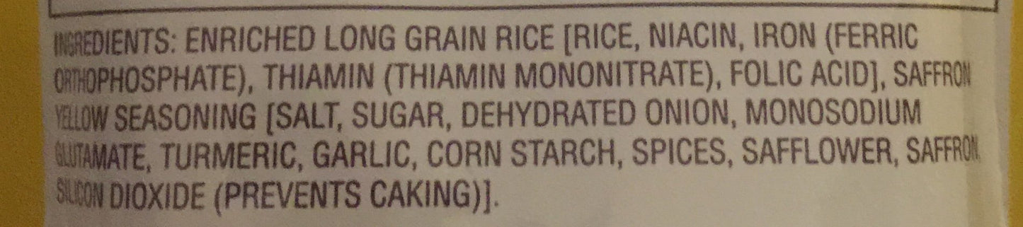 Carolina Yellow Rice Mix With Seasoning 5 Ounce Pouches Pack of 6
