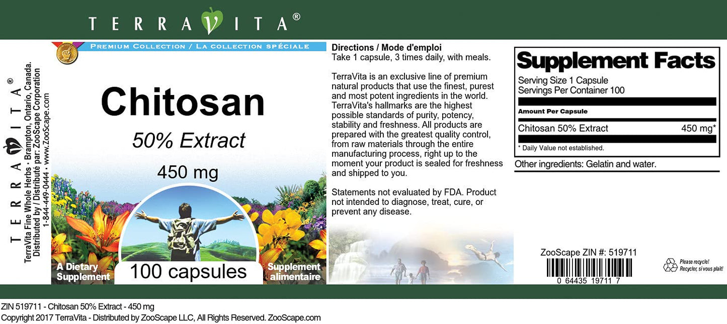 Chitosan 50% - 450 mg (100 Capsules, ZIN: 519711)